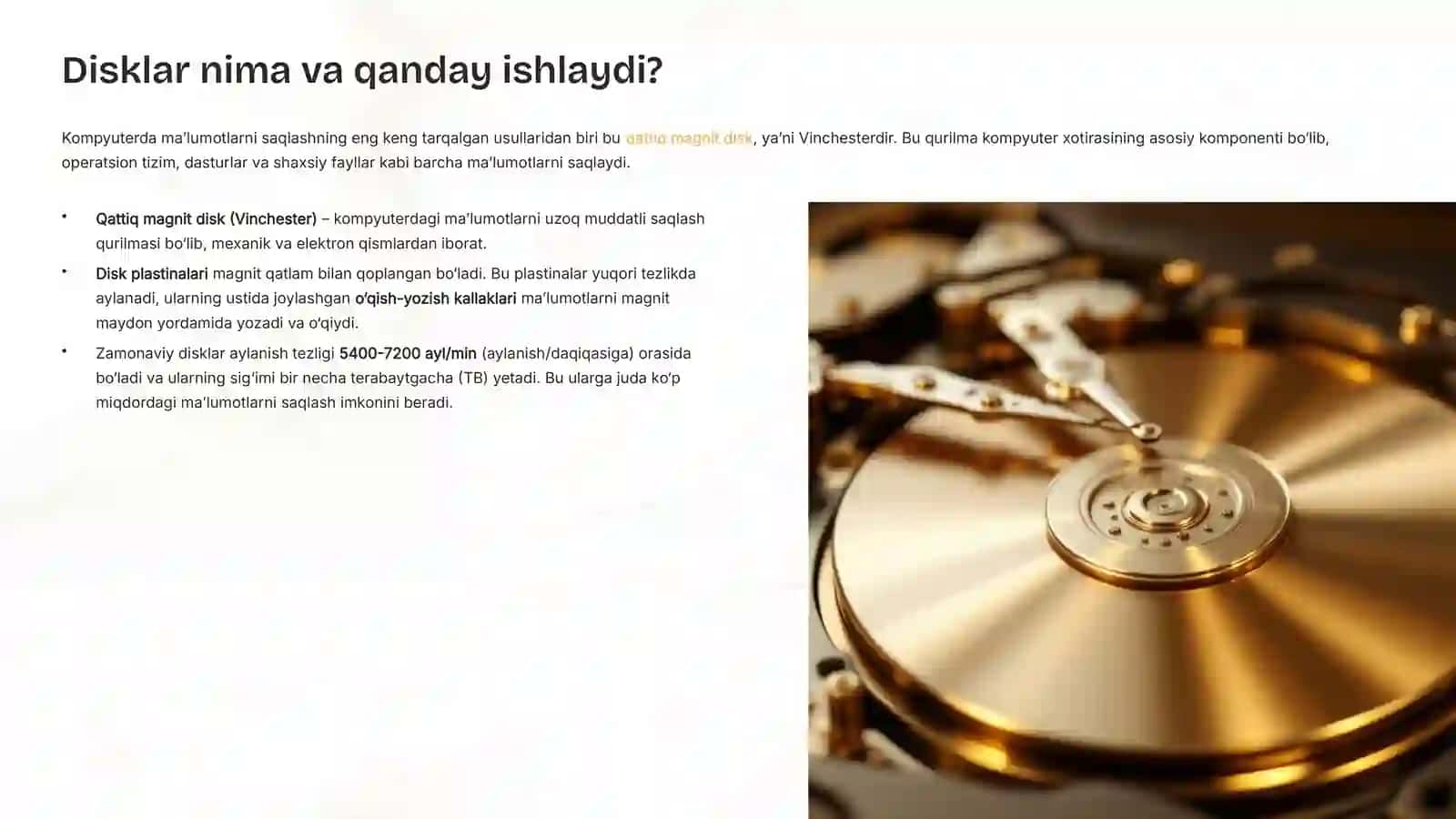 Disklar bilan ishlash, disk almashish va xatoliklarni bartaraf etish 2
