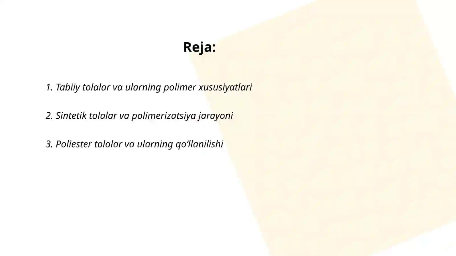Tabiiy tolalar va ularning polimer xususiyatlari 2