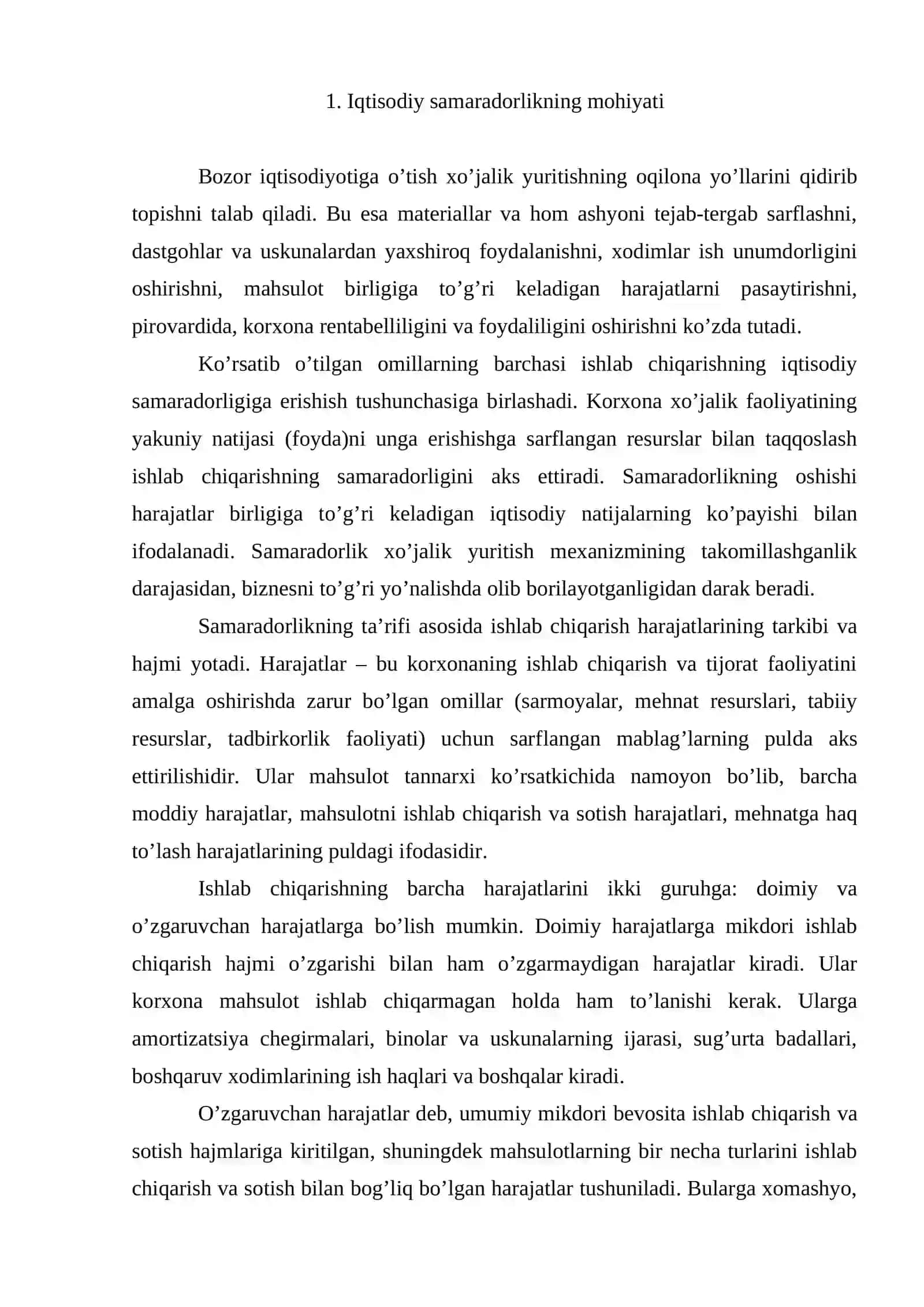 Kichik biznes va tadbirkorlik faoliyatining iqtisodiy samaradorligi 2