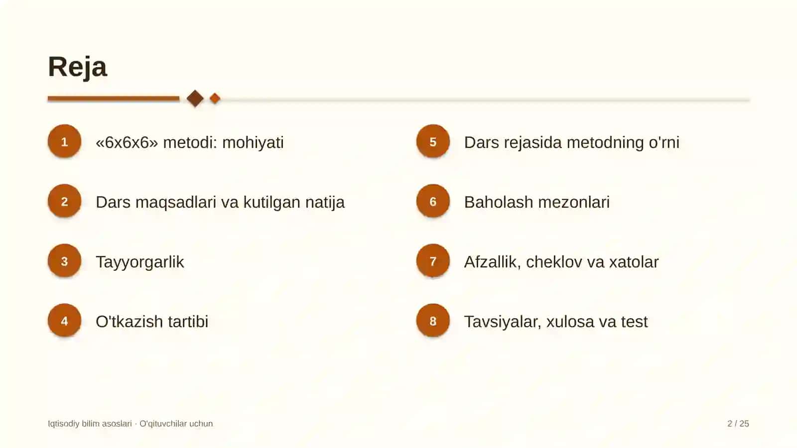 iqtisodiy bilim asoslari darslarida 6x6x6 metodidan foydalanish 1524 2