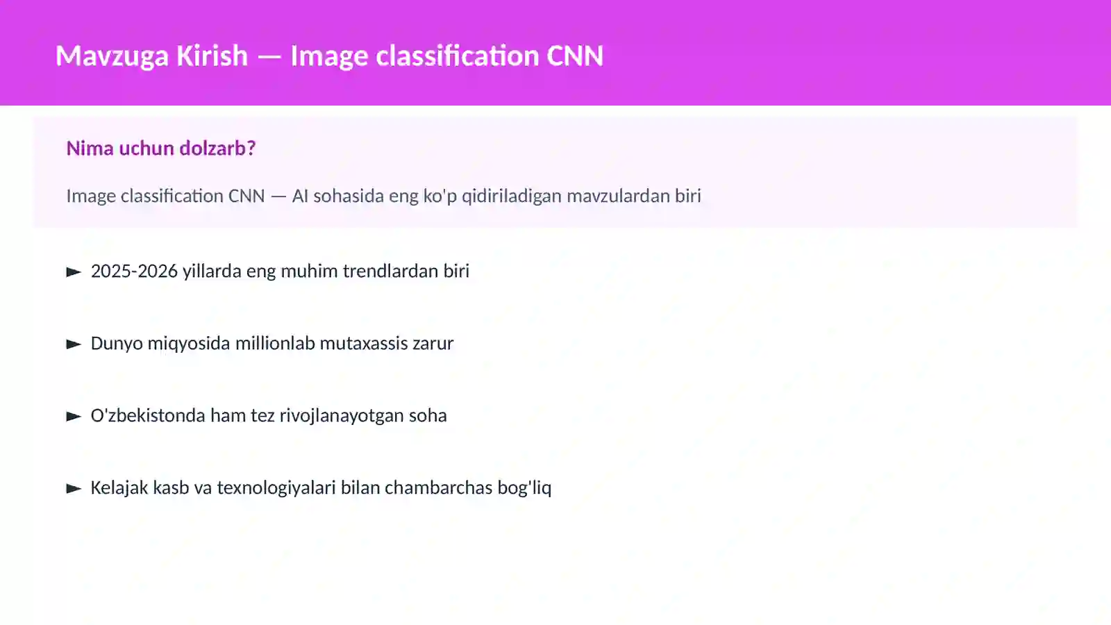 AI | DEEP LEARNING VA NEYRON TARMOQLAR 2