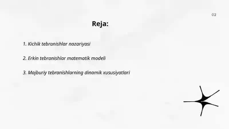 Kichik tebranishlar erkin va majburiy tebranishlar 2