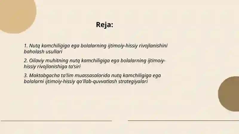 Nutq kamchiligiga ega bolalarni ijtimoiy - hissiy rivojlantirish 2