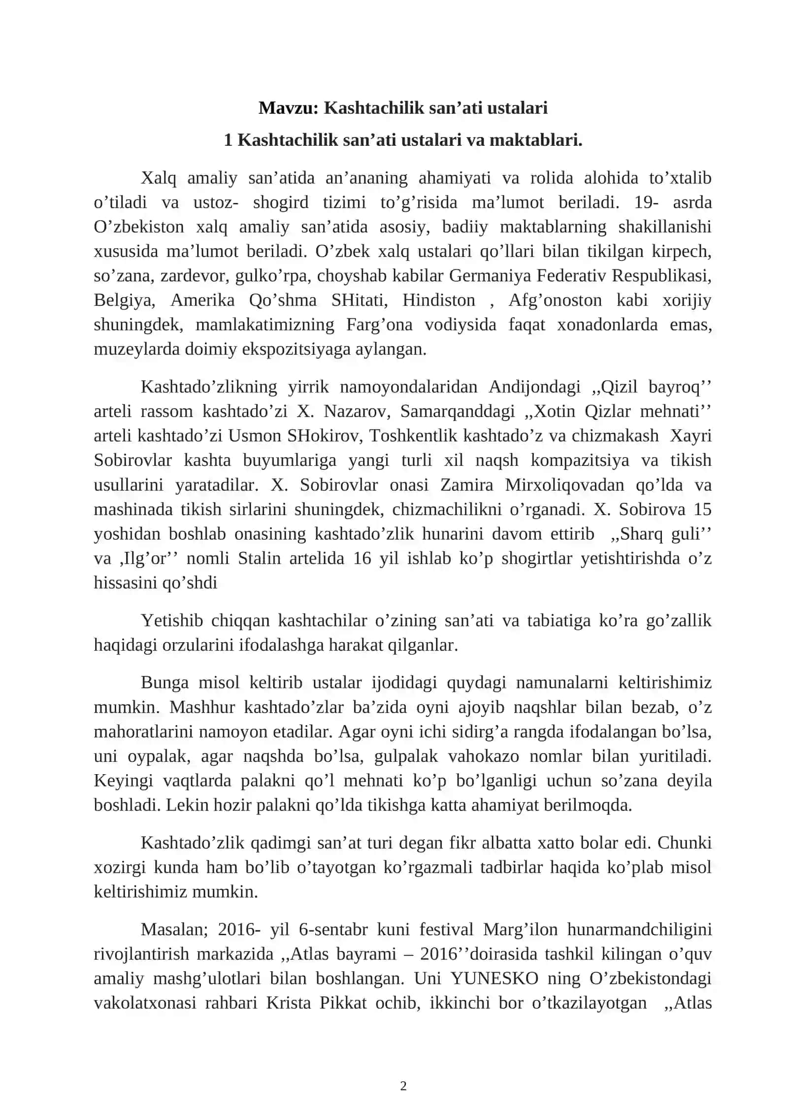 Kashtachilik san’ati ustalari 2