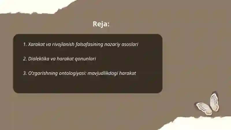 Xarakat va rivojlanish falsafasi 2