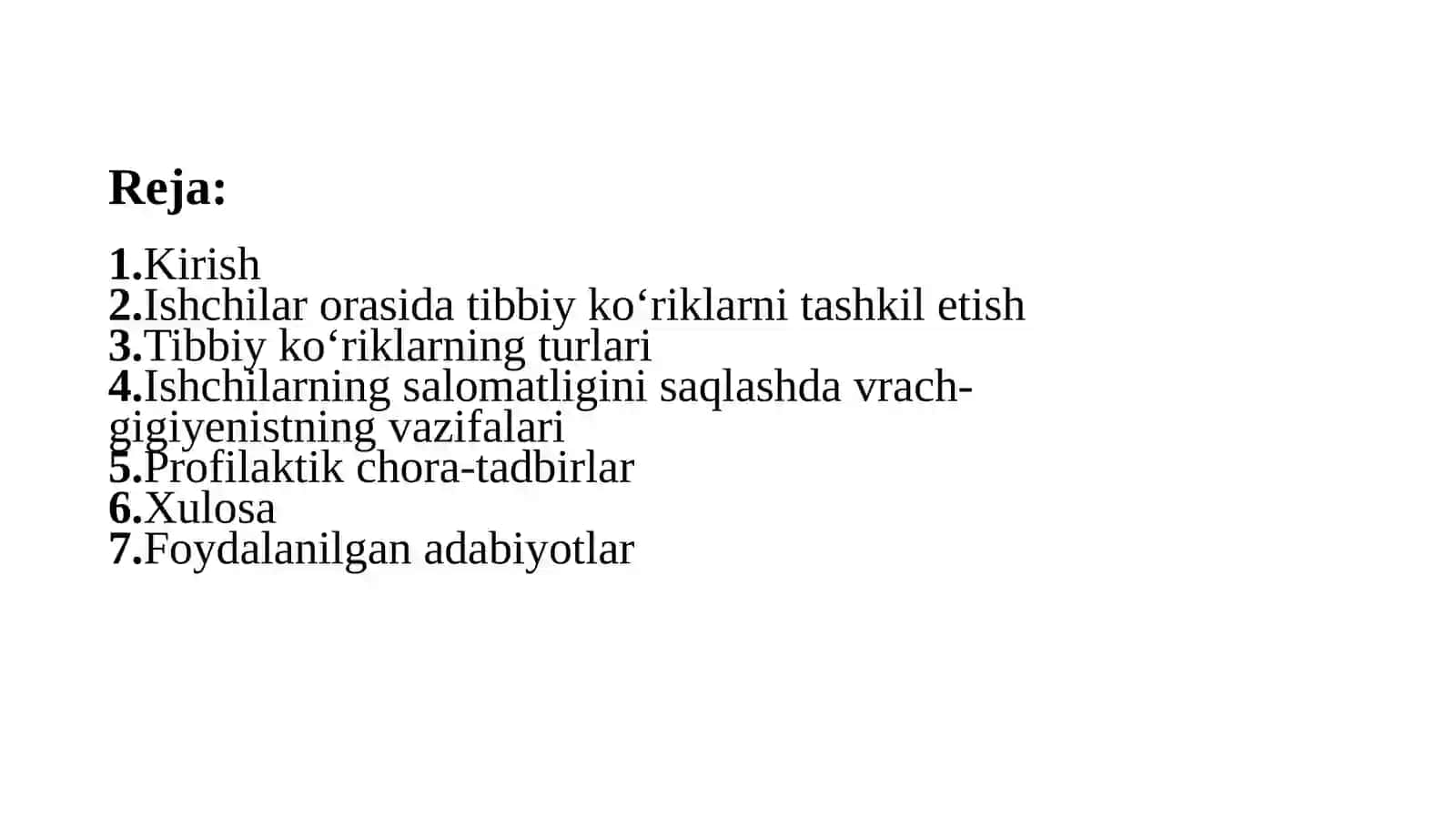 Ishchilar orasida tibbiy ko'riklarni tashkilotish 2