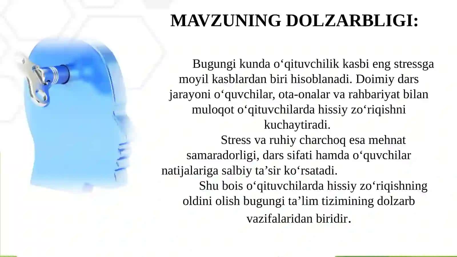 Hissiyzo‘riqishningoldiniolishorqalio‘qituvchilarningmehnatsamaradorligigaerishish 2