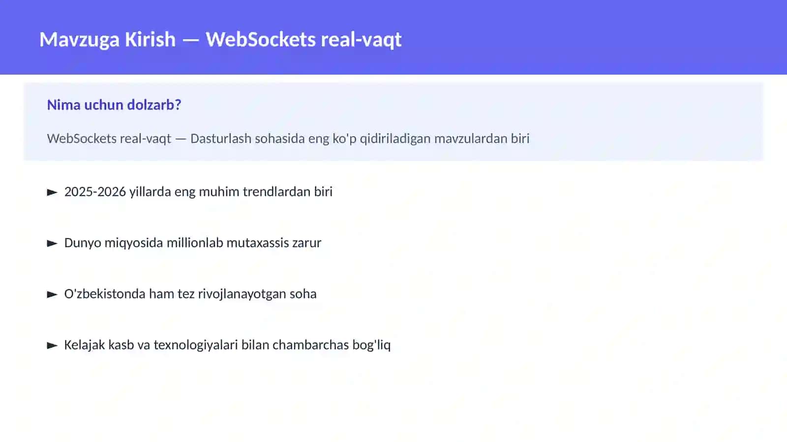 DASTURLASH | JAVASCRIPT VA WEB 2