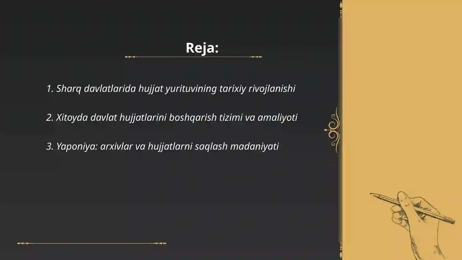 Sharq davlatlarida hujjat yurituvlari 2