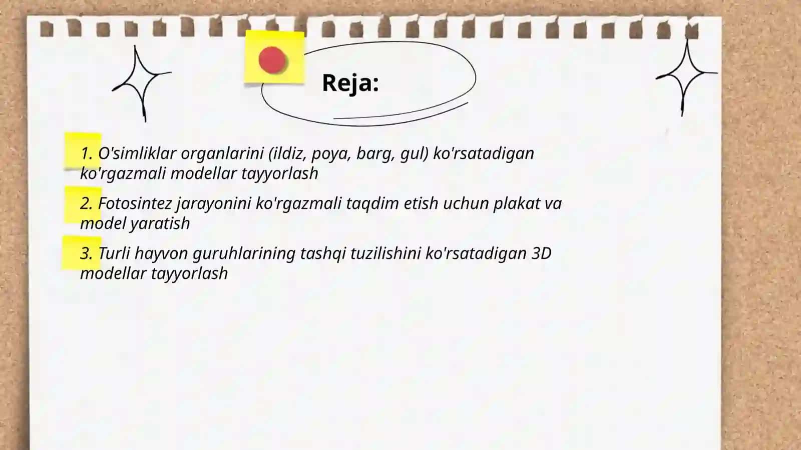 Tabiatshunoslik fanidan mavzular bo'yicha ko'rgazmali qurollar tayyorlash 2