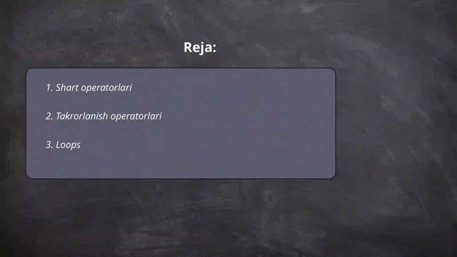 Dasturlashning asosiy operatorlari 2