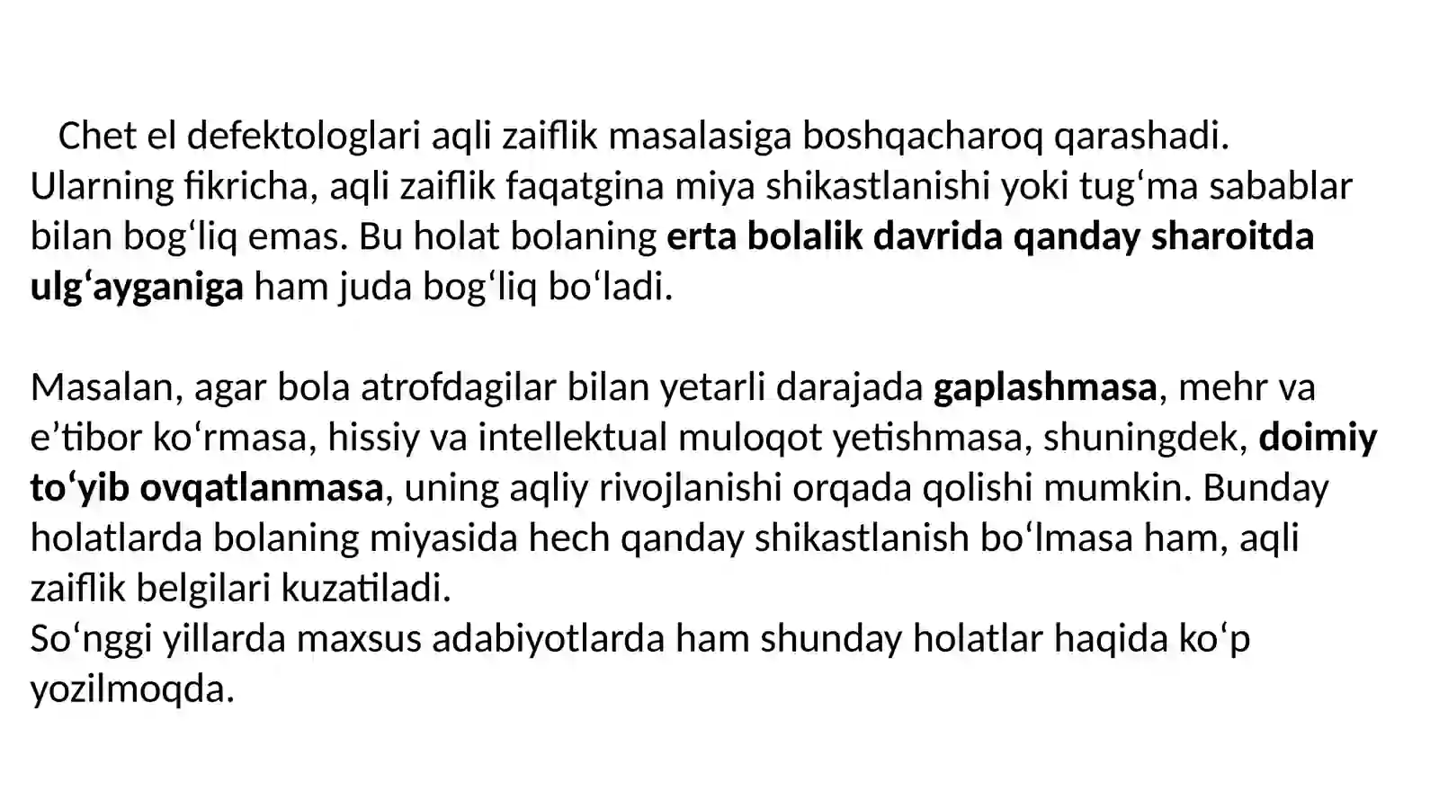 2-mavzu.Aqlizaiflikning darajalari, kelib chiqish sabablari 2