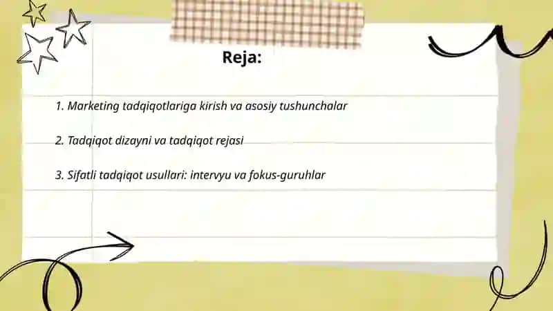 MARKETING TADQIQOTLARI VA TADQIQOT USLUBLARI 2