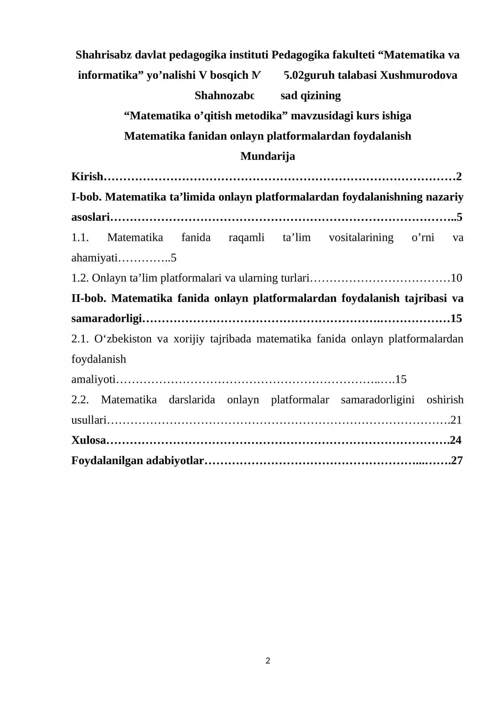 Matematika fanidan onlayn platformalardan foydalanish 2