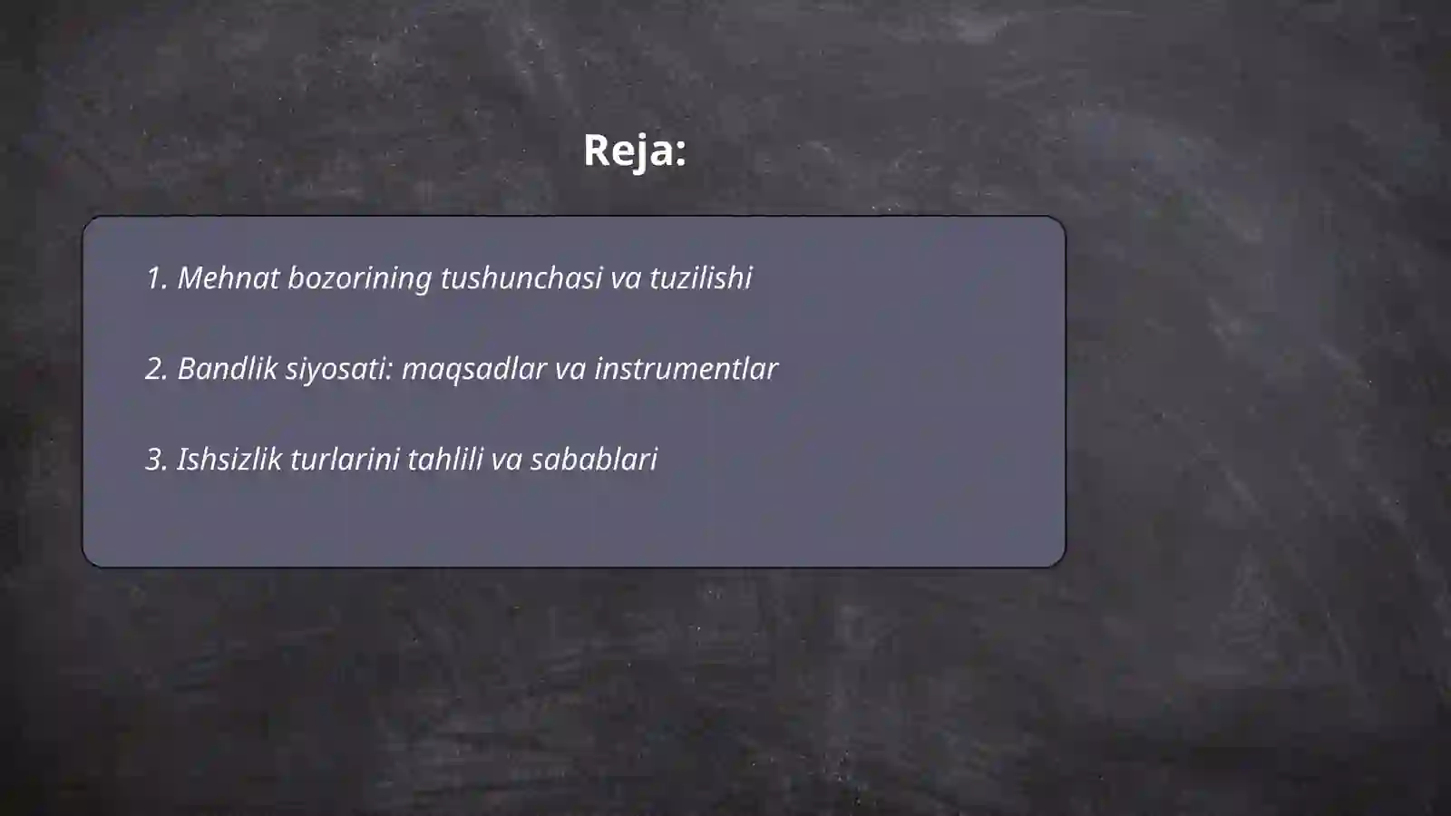 Mehnat bozori. Bandlik va ishsizlik muammolari 2