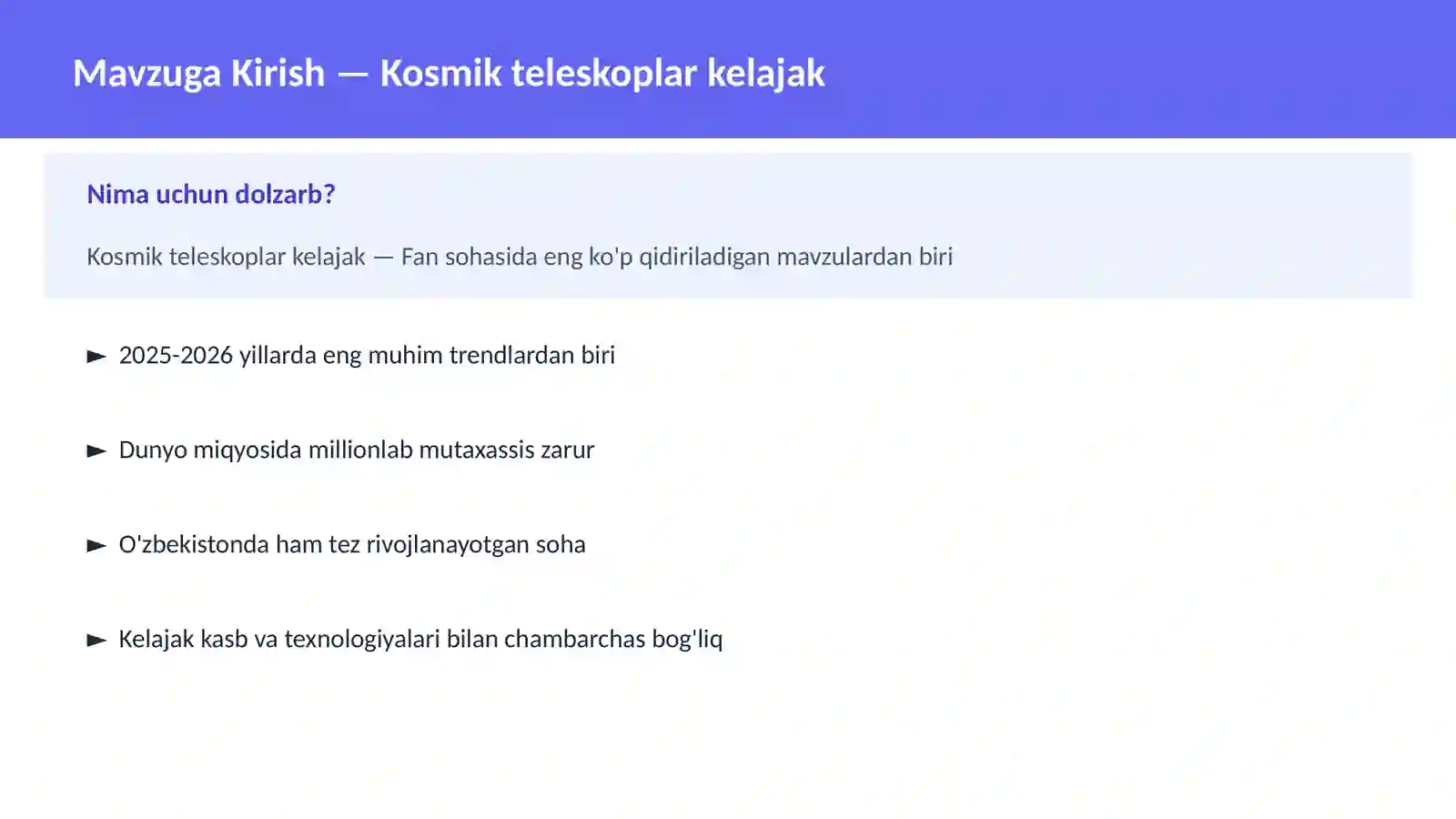 Kosmik teleskoplar kelajak 2