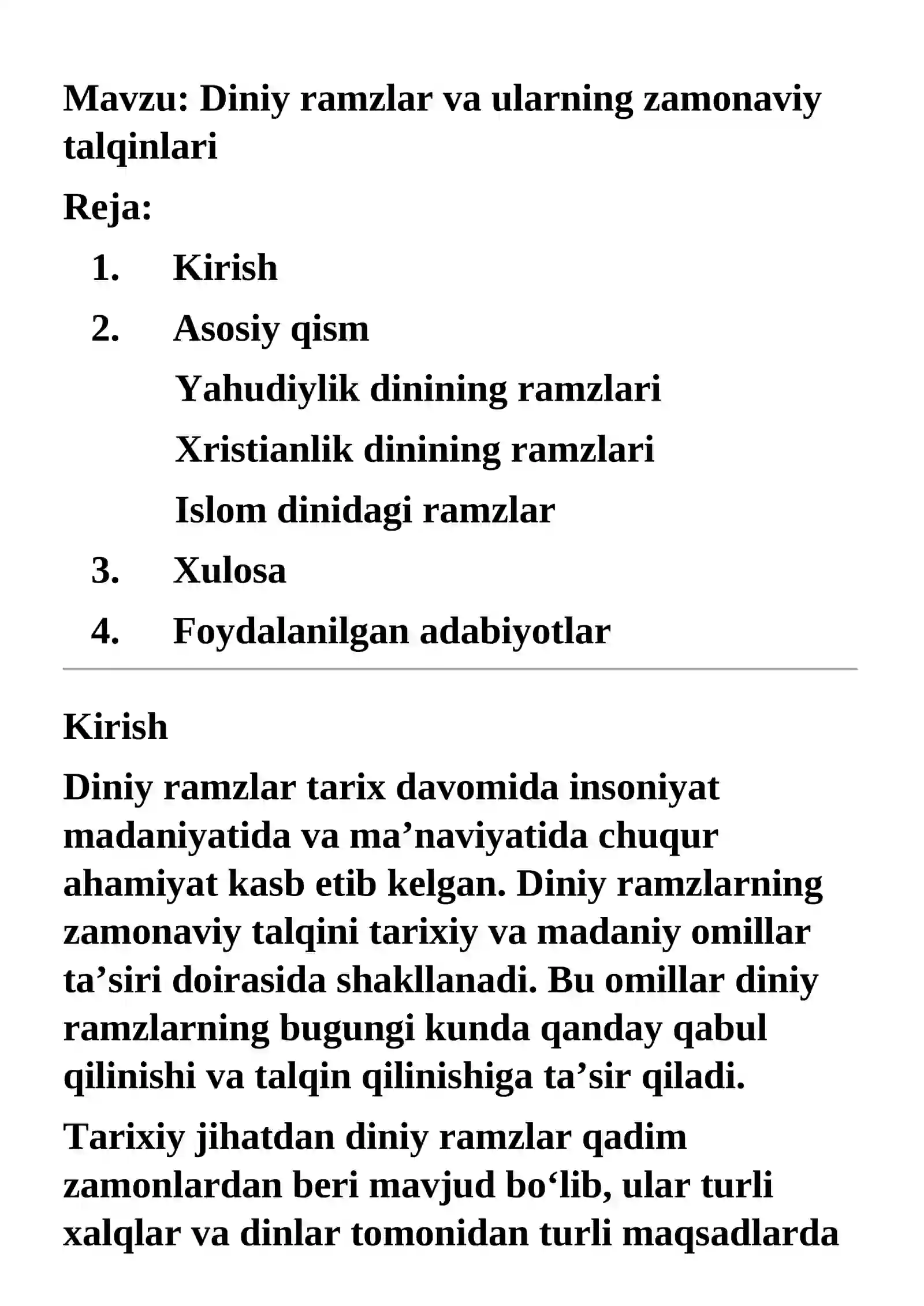 Diniy ramzlar va ularning zamonaviy talqinlari 2
