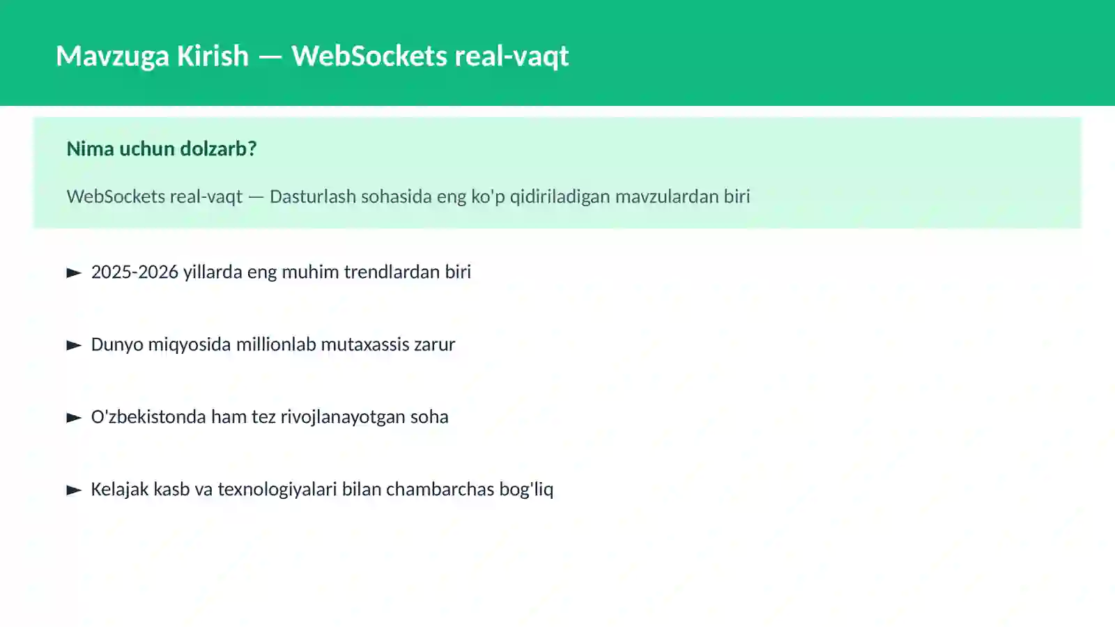 DASTURLASH | JAVASCRIPT VA WEB 2