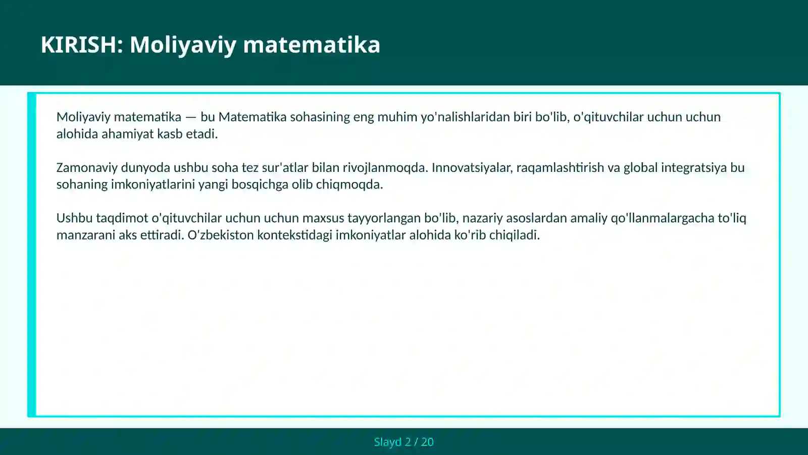 MOLIYAVIY MATEMATIKA 2