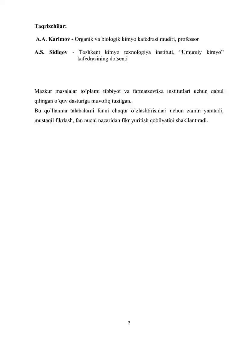 ”FIZIK VA KOLLOID KIMYo faniDAN MASALALAR TO’PLAMI” 2