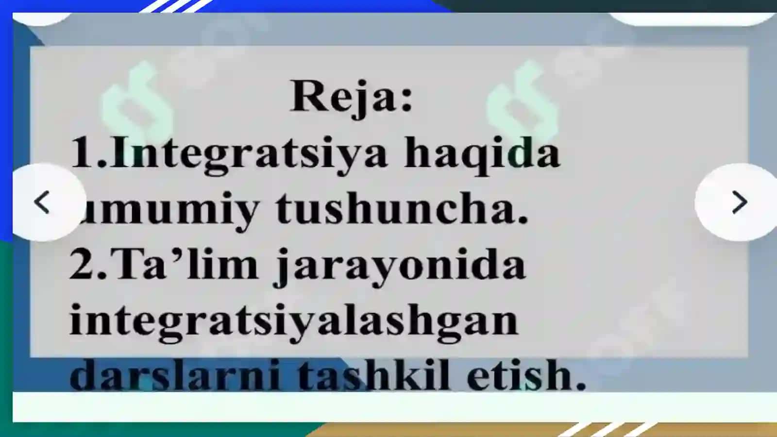 Boshlangich taʼlimda fanlar integratsiyasi 2