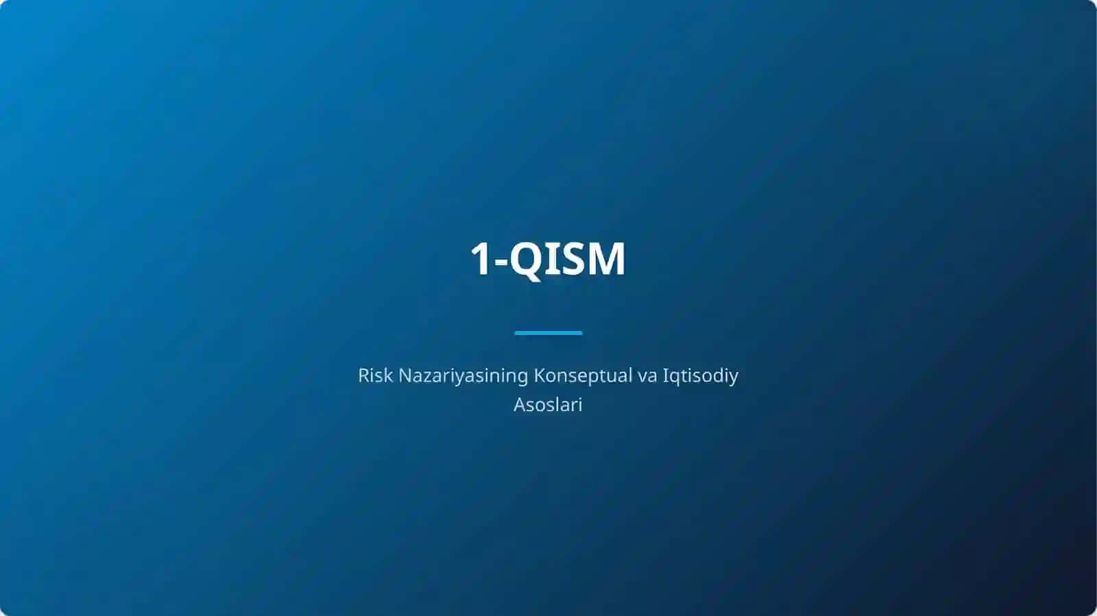 Risk Nazariyasi va Uning Sug'urtadagi Roli 2