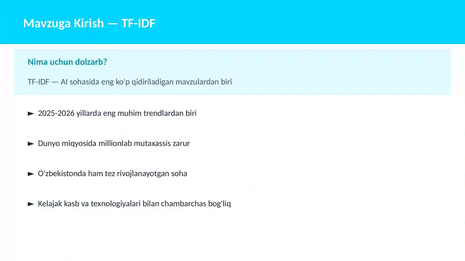 AI | NLP TABIIY TIL QAYTA ISHLASH 2