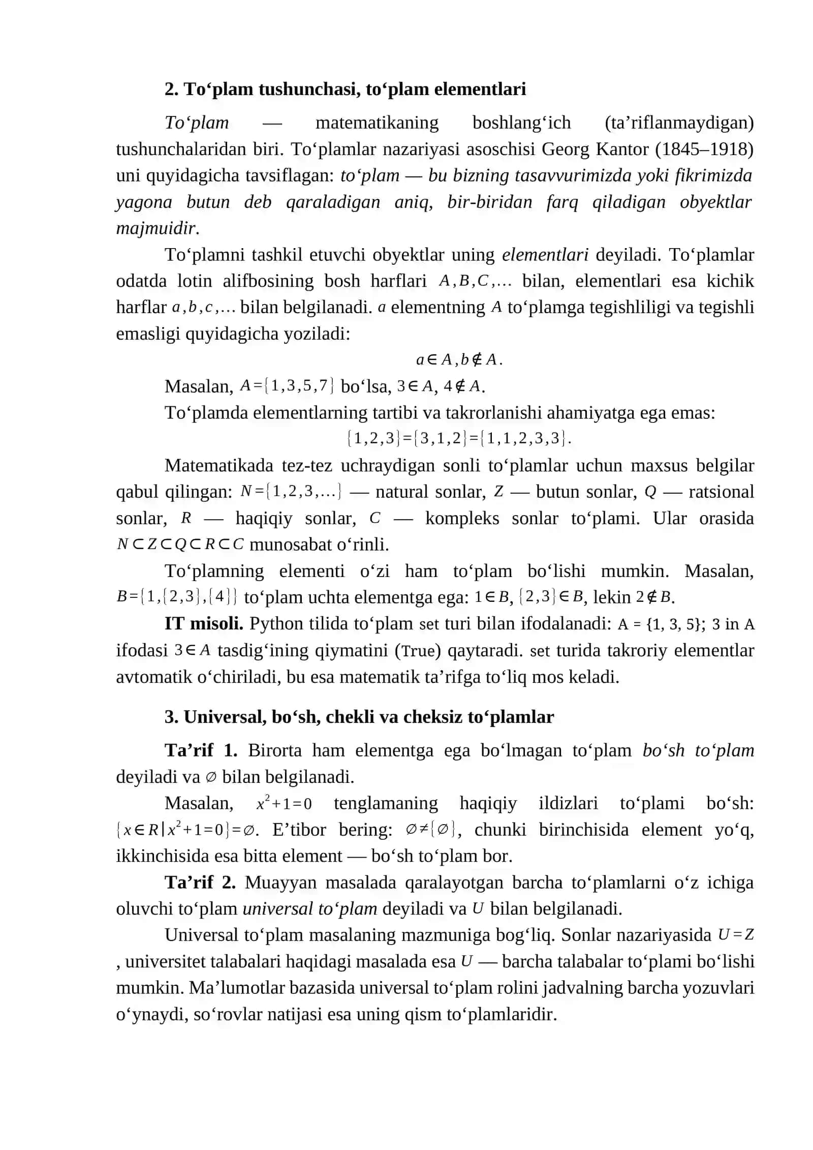Diskret matematika va diskret tuzilmalar 2