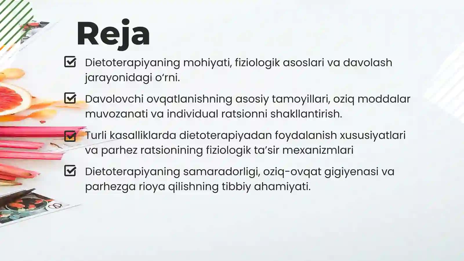PARHEZ YO‘LI BILAN DAVOLASH — DIETOTERAPIYA 2