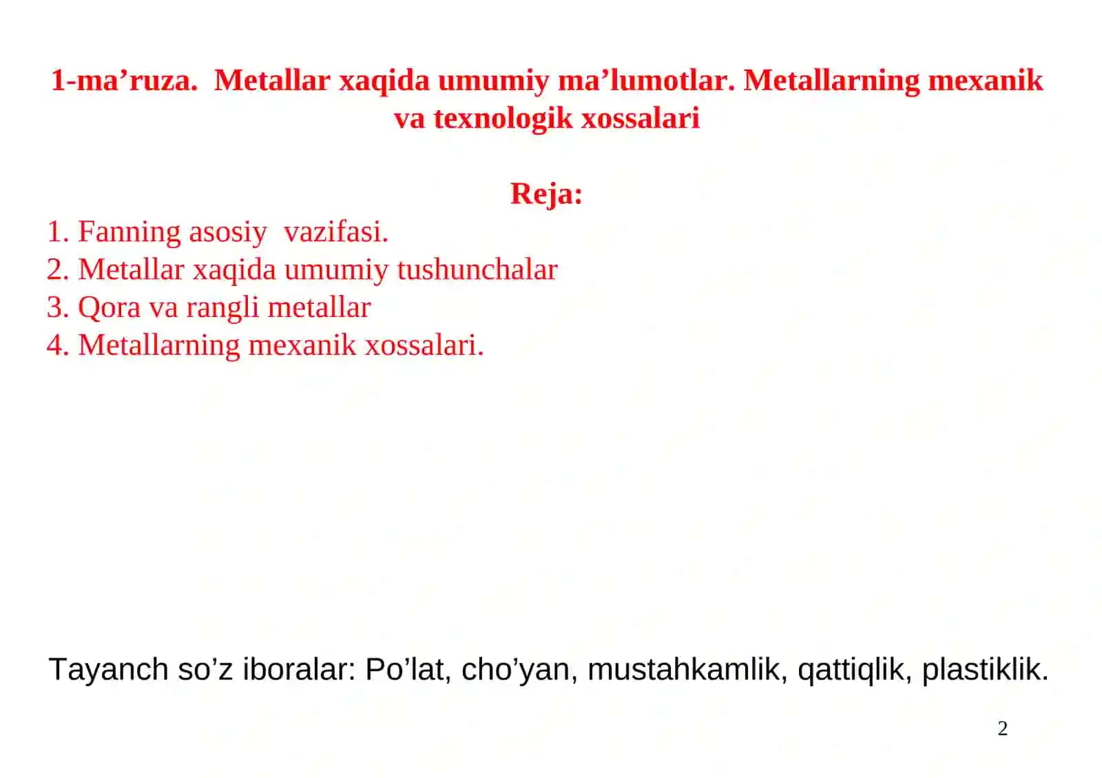 Konstruksion materiallar texnologiyasi 2