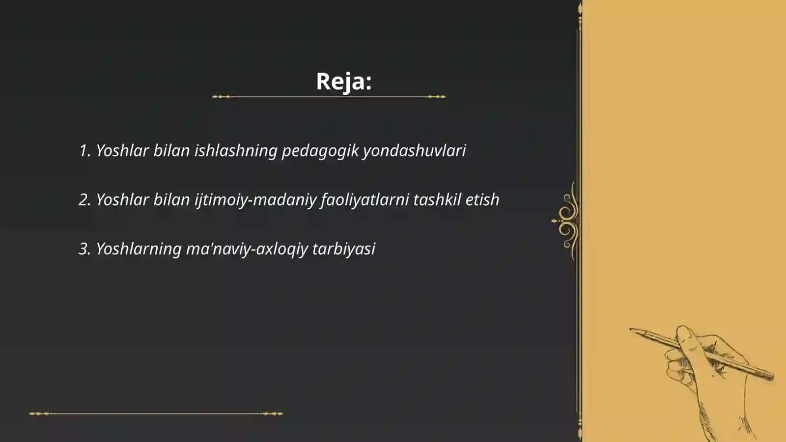 Yoshlar bilan ishlash texnalogiyasi 2