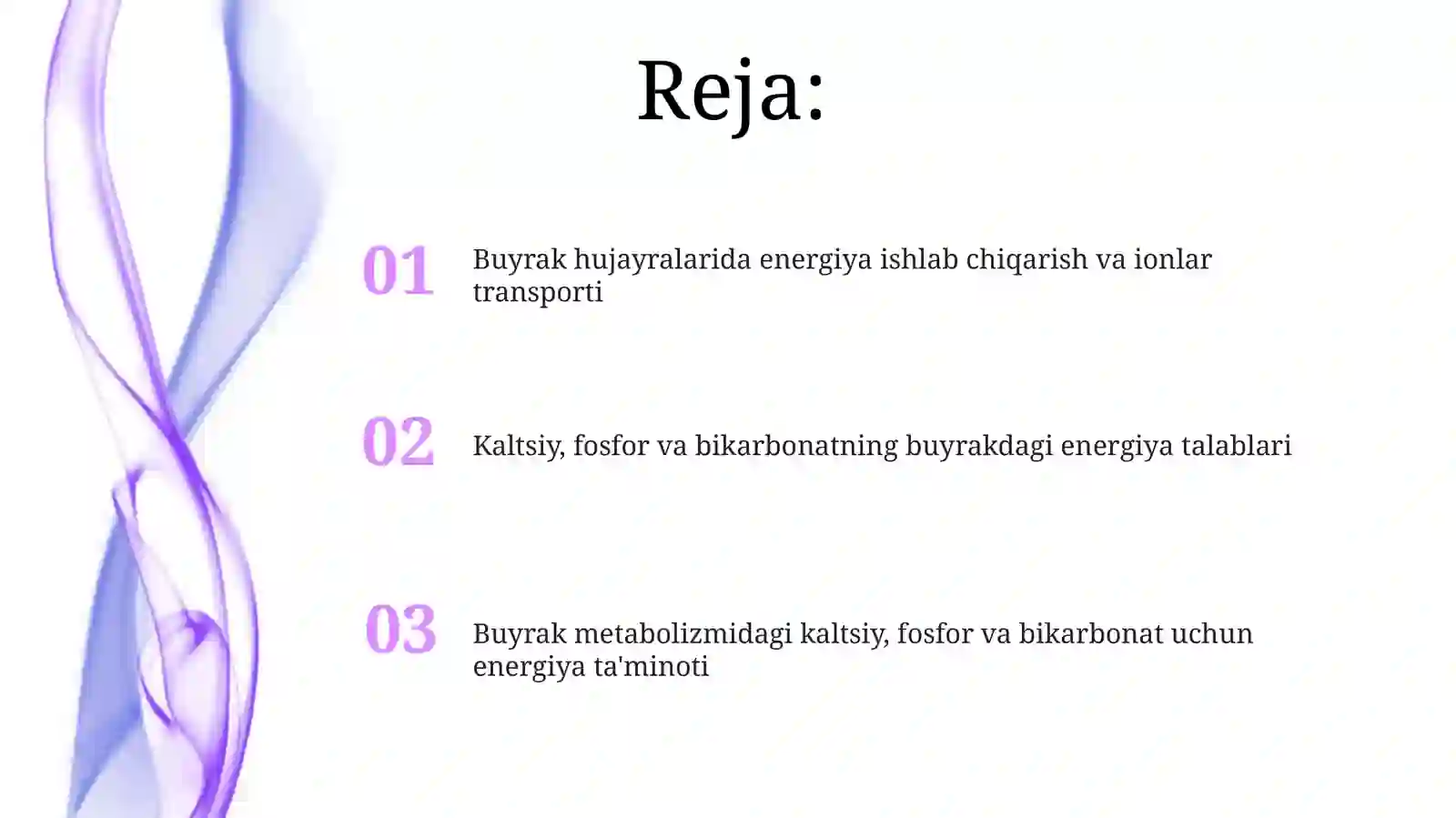 Buyrak metabolizmidagi kaltsiy, fosfor va bikarbonat uchun energiya ta'minoti 2