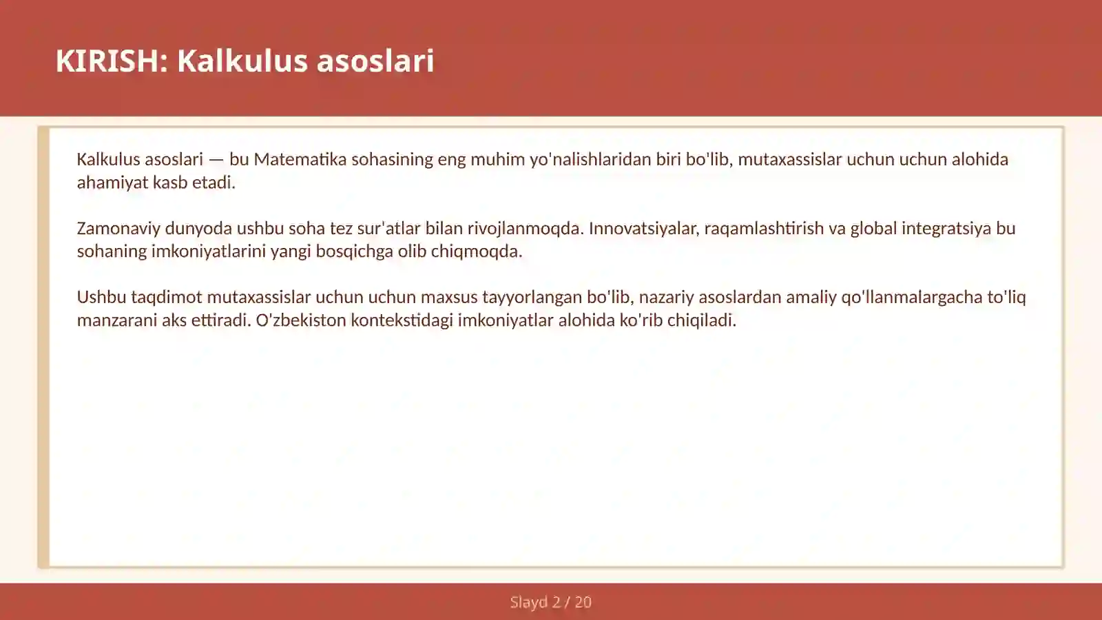 KALKULUS ASOSLARI 2
