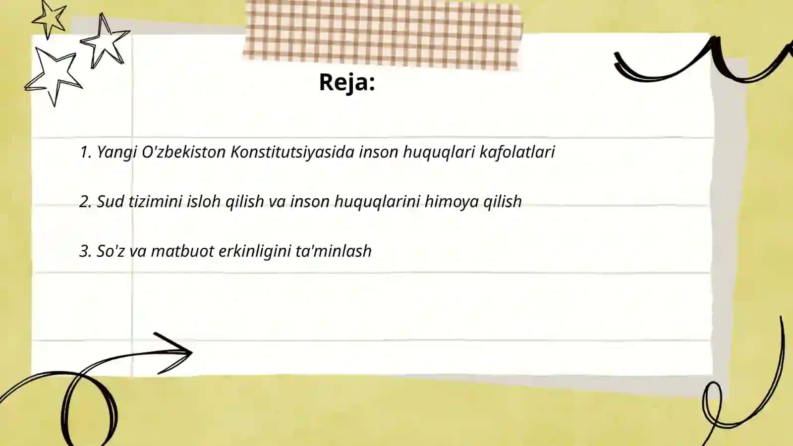 Yangi O‘zbekistonda inson haq -huquqlari va erkinliklari kafolatining yaratilishi 2