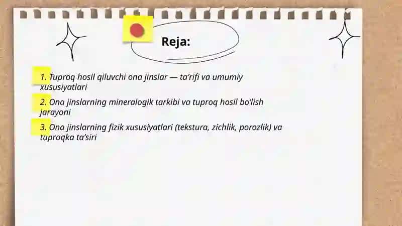 Tuproq hosil qiluvchi ona jinslar 2