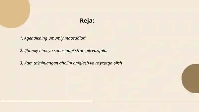 Ijtimoiy himoya milliy agentligining maqsad va vazifalari 2