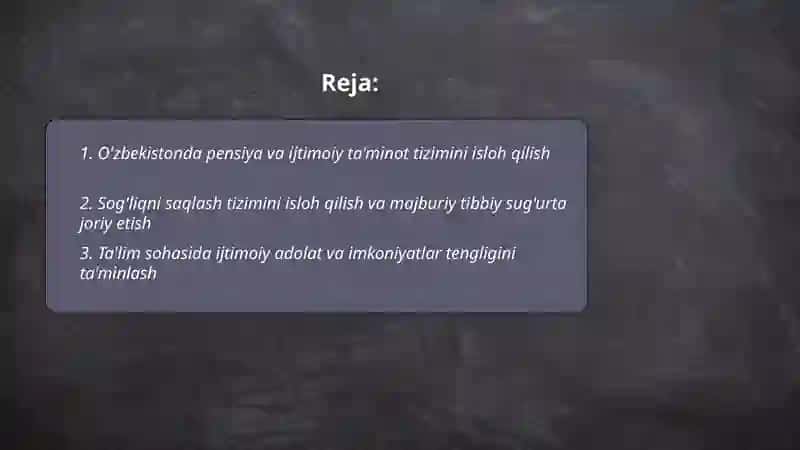 O'zbekistonda pensiya va ijtimoiy ta'minot tizimini isloh qilish 2