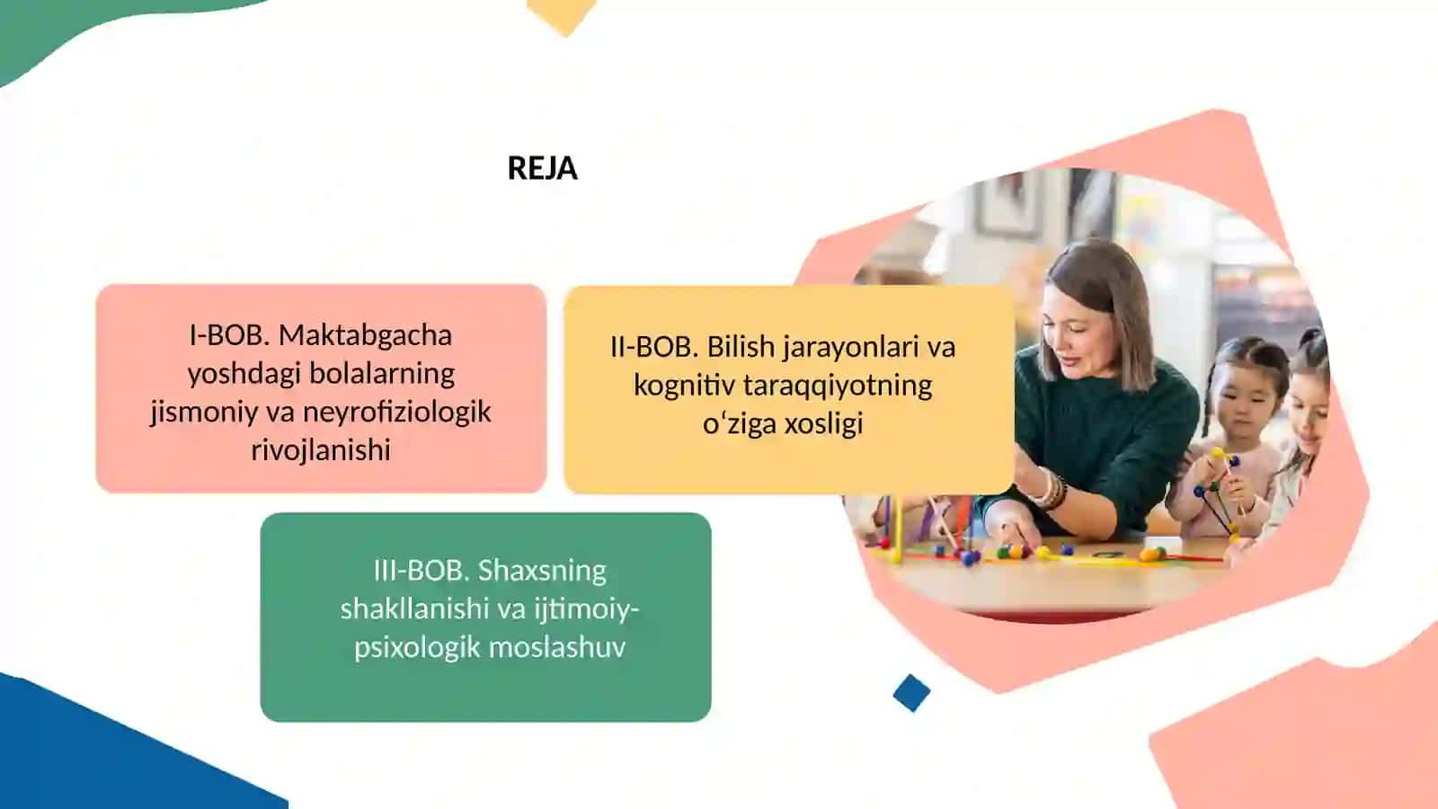“Maktabgacha yosh davri dapsixofiziologik taraqqiyotning umumiy tavsi fi” 2