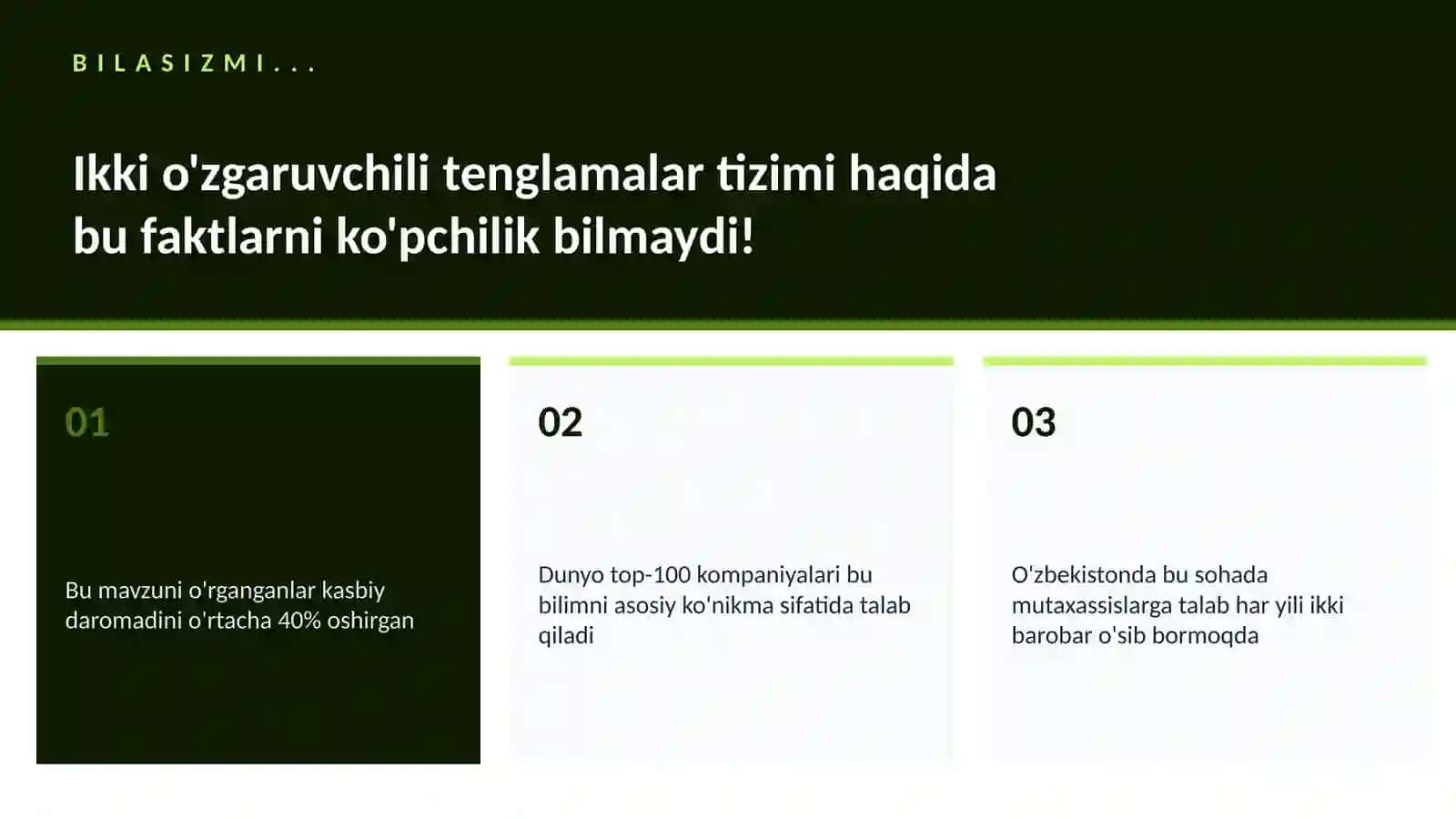 Ikki o'zgaruvchili tenglamalar tizimi 2