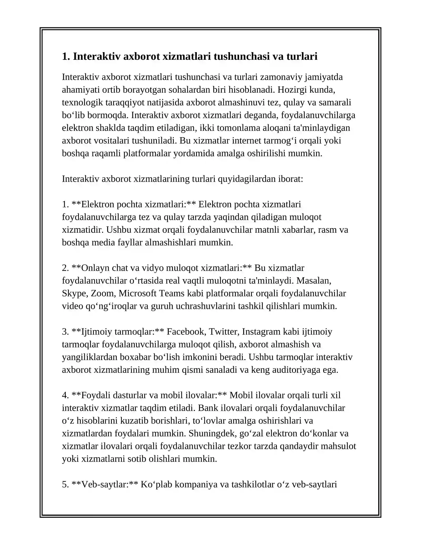 Interaktiv axborot xizmatlari 2