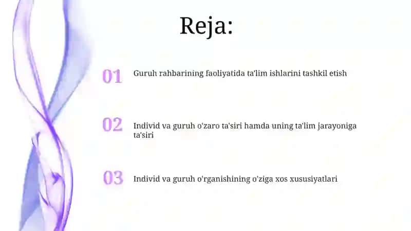 Guruh rahbari faoliyatida shaxs va jamoani organish va tarbiyaviy ishlarni tashkillashtirish 2