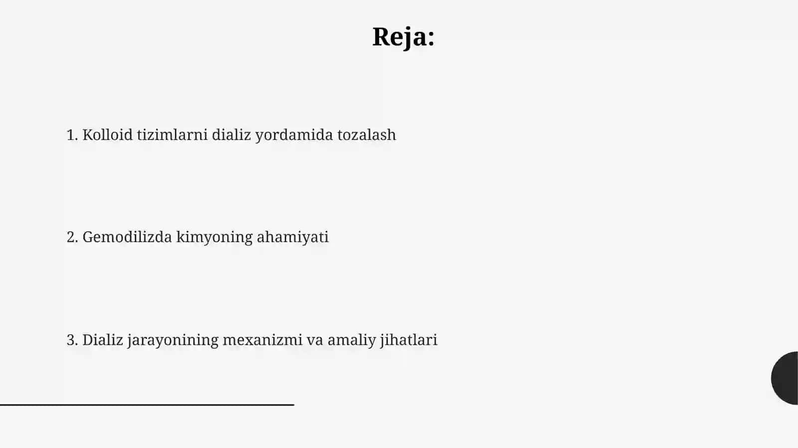 Kolloid tizimlarni dializ yordamida tozalash. Gemodializda kimyoning ahamiyati 2