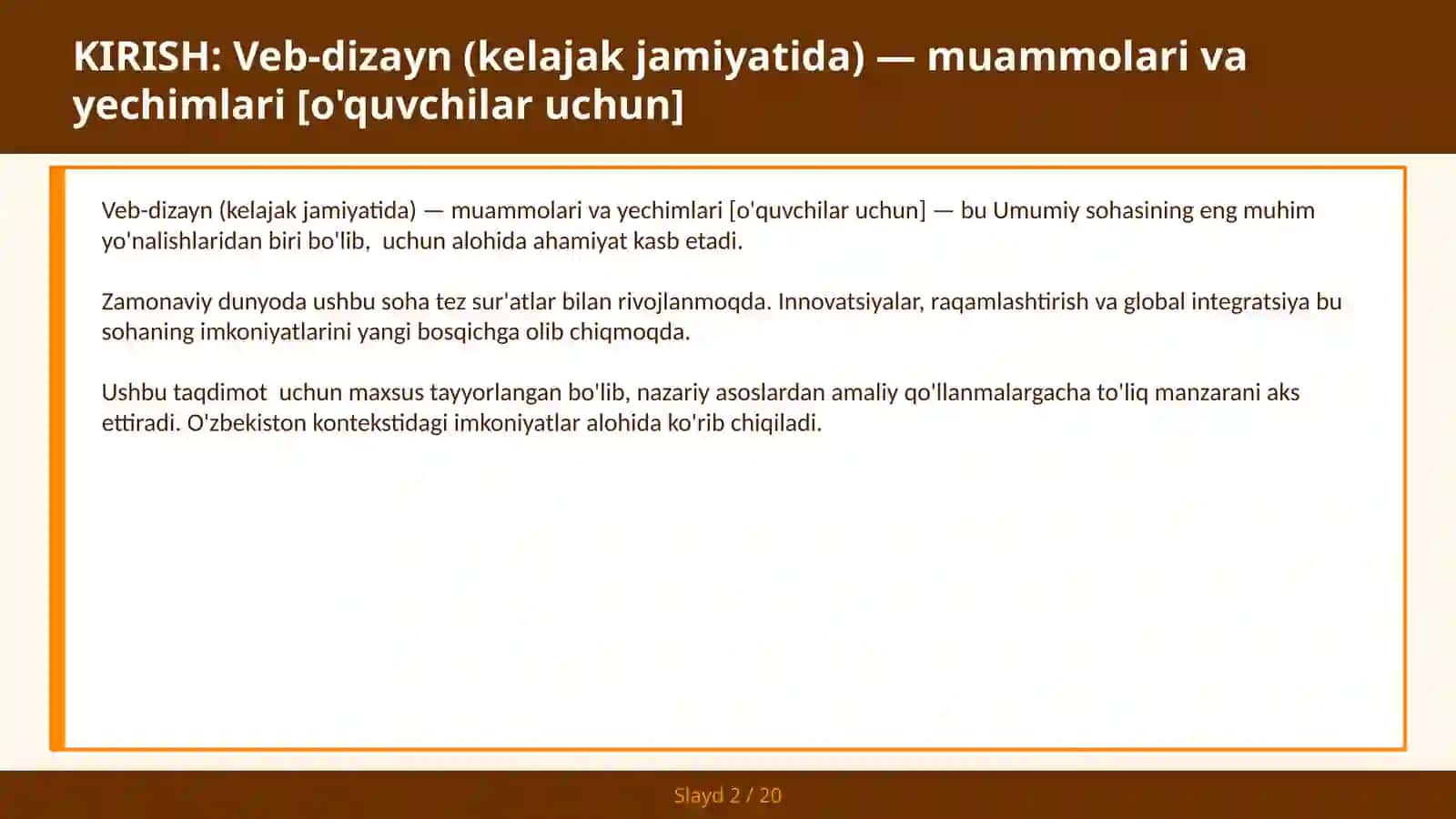 VEB-DIZAYN (KELAJAK JAMIYATIDA) — MUAMMOLARI VA YECHIMLARI [O'QUVCHILAR UCHUN] 2
