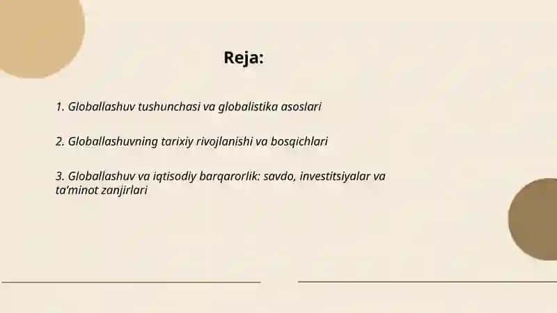 Glaballashuv glabalistika va barqaror taraqqiyot jarayonlarining mohiyati 2