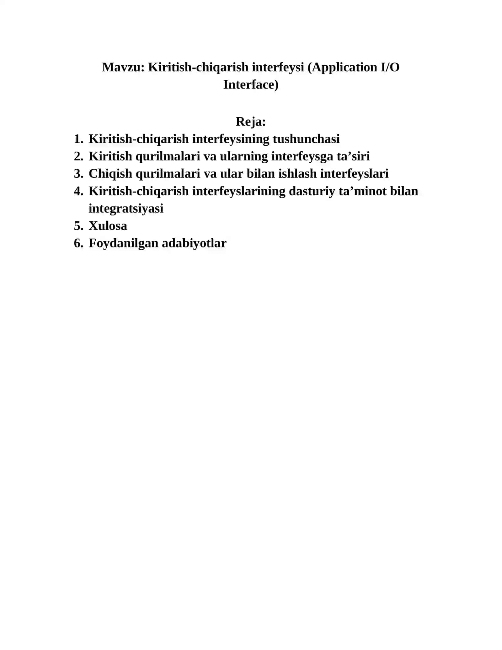 Kiritish-chiqarish interfeysi 2
