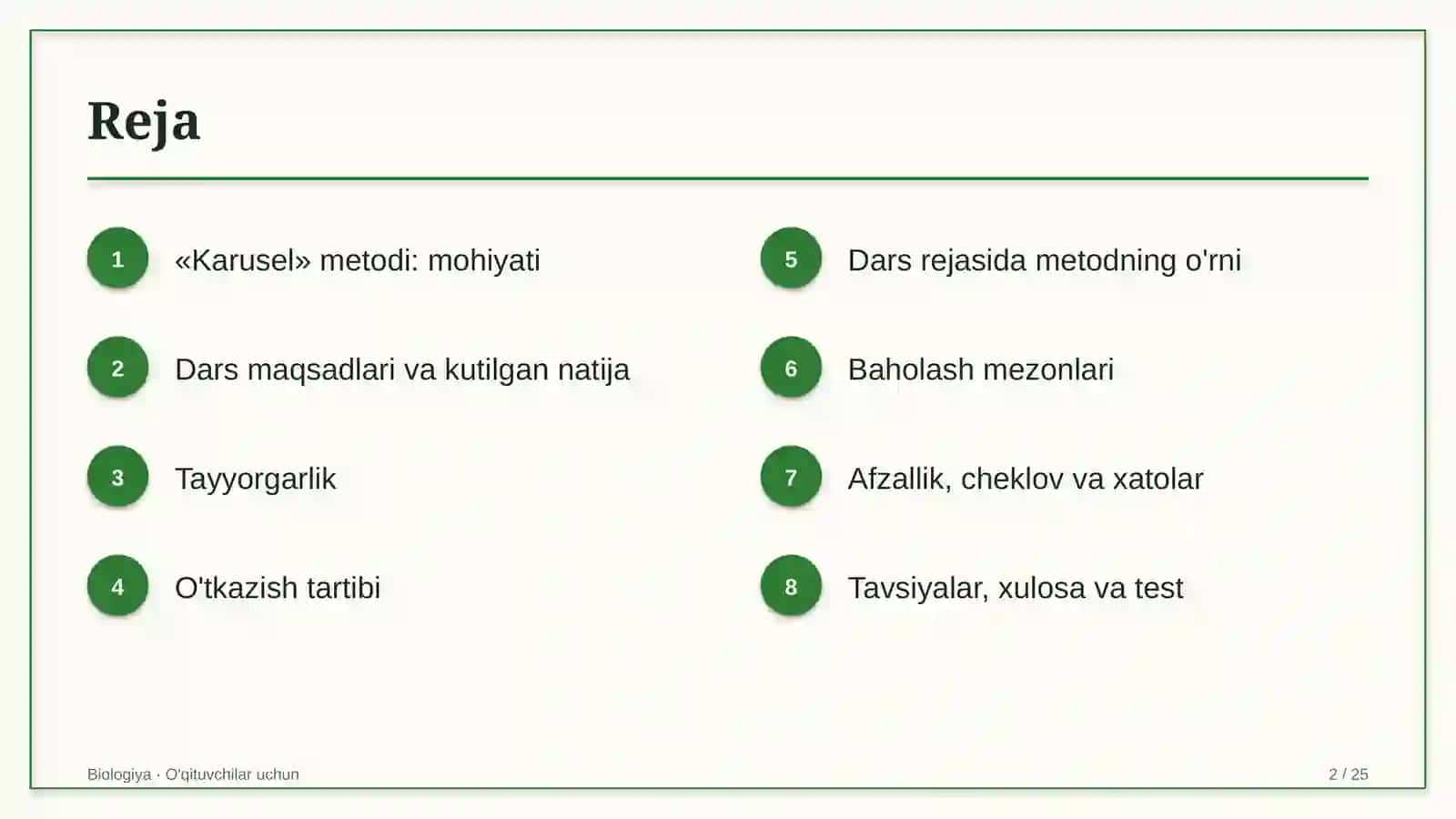 biologiya darslarida karusel metodidan foydalanish 6915 2