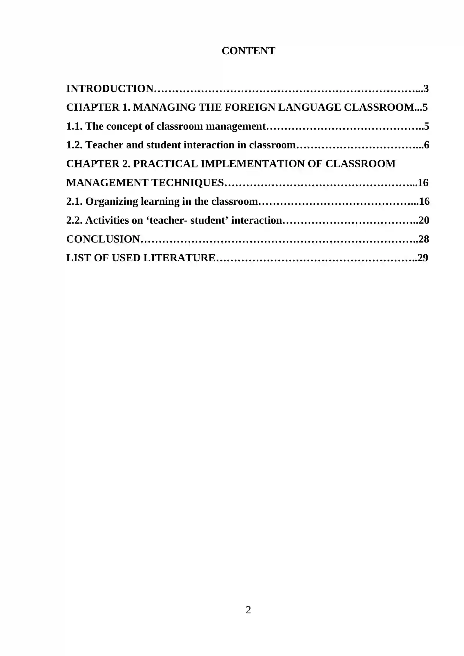 Classroom Management 2