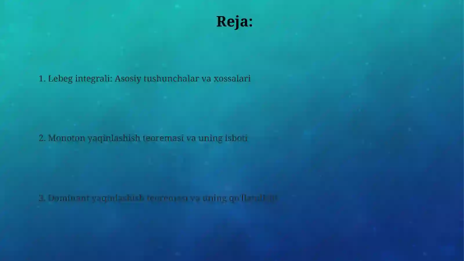 Lebeg integrali haqidagi teoremalar isbotlari 2