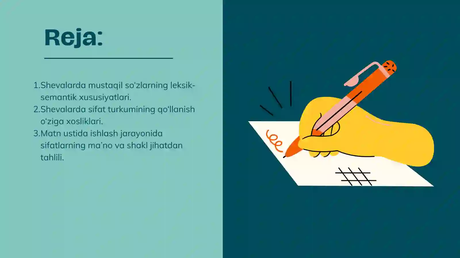 SHEVALARDA MUSTAQIL SO’ZLAR. SIFAT.  MATN USTIDA ISHLASH 2
