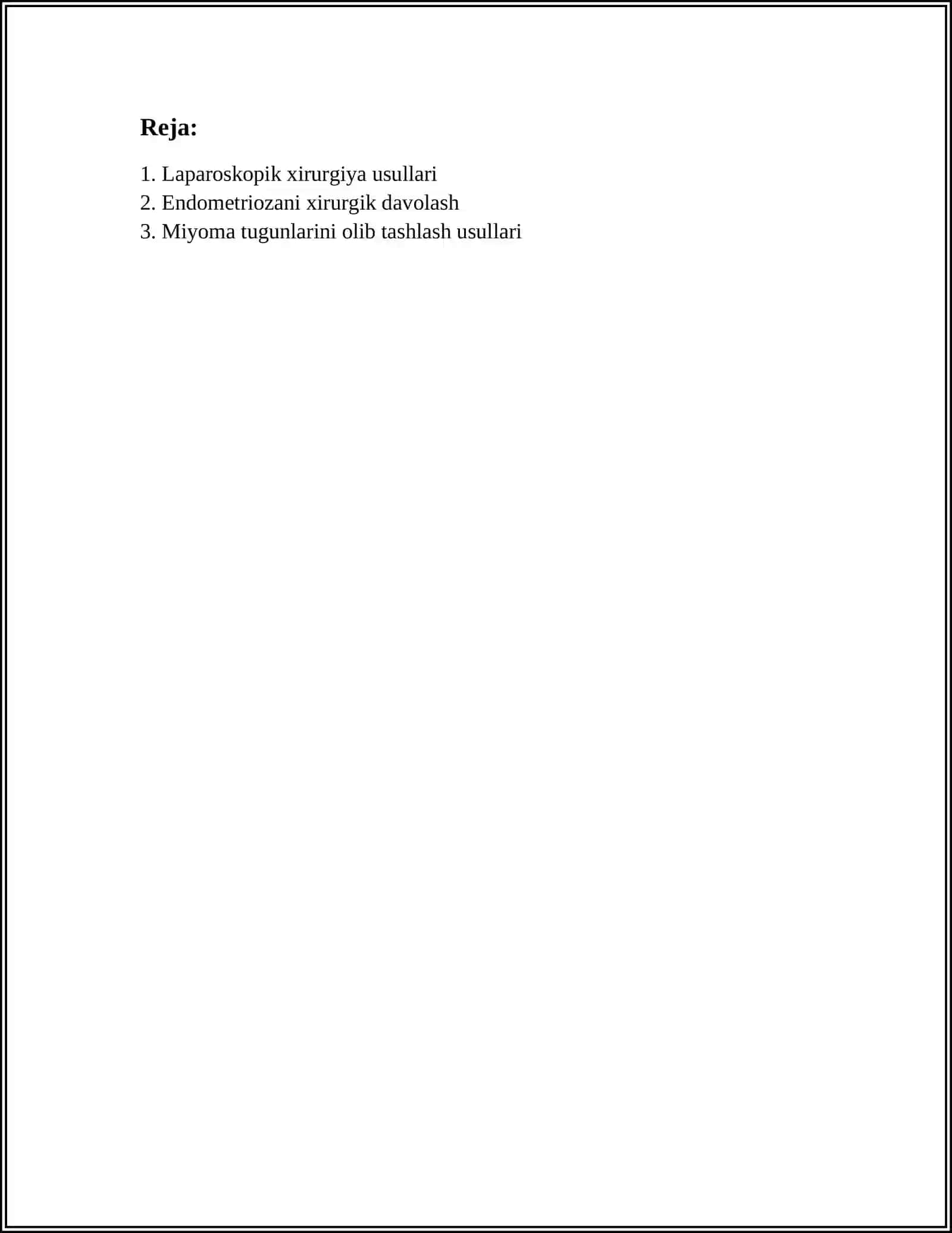 XIRURGIK GINEKOLOGIYANING ZAMONAVIY MUAMMOLARI VA YECHIMLARI 2